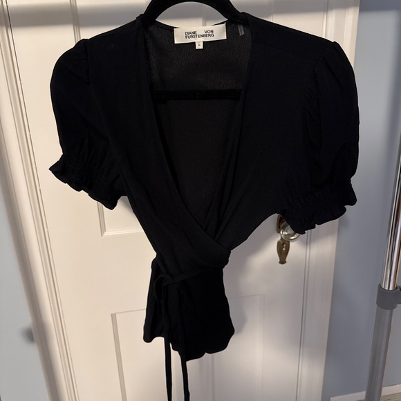 DVF black wrap blouse - Picture 2 of 2